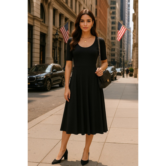 LuLaRoe Dresses & Skirts - Lularoe Fit & Flare Midi Dress Spring Summer Buttery Soft Party Minimalist Boho